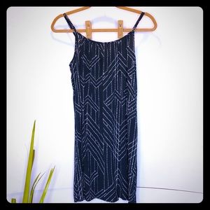 Love Stitch Dress geometric pattern black size L